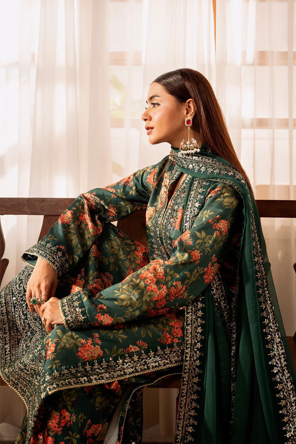 Embroidered Dhanak Suit – 3 Piece MB-NRP-063