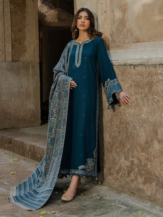 Embroidered Dhanak Suit – 3 Piece MB-NRP-060