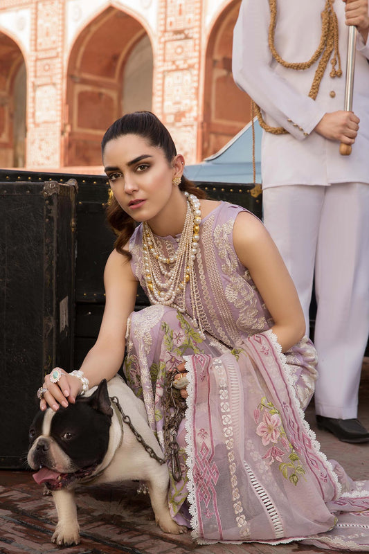Crimson Embroidered Lawn Suit – 3 Piece (Embroidered Slub Net Dupatta) MB-NRP-149