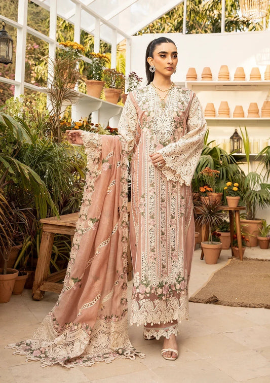 Elaf Premium Embroidered Lawn Suit – 3 Piece (Slub Net Dupatta) MB-NRP-148