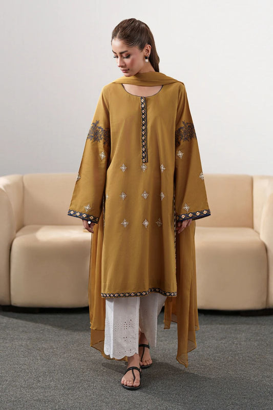 Embroidered Dhanak Suit – 3 Piece MB-NRP-053