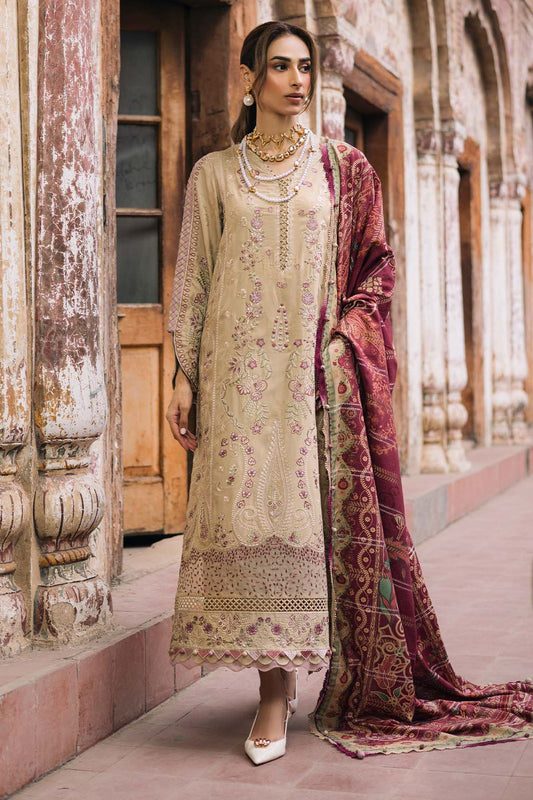 Embroidered Dhanak Suit – 3 Piece MB-NRP-057