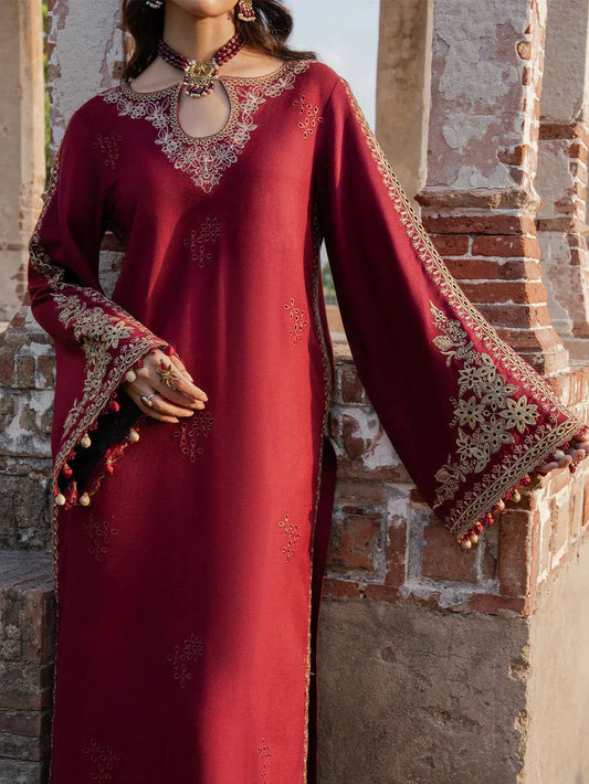 Embroidered Dhanak Suit – 3 Piece MB-NRP-058