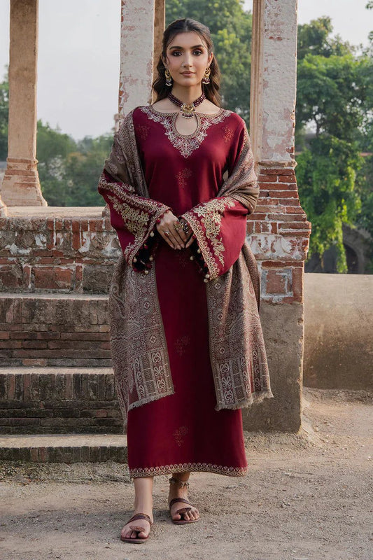Embroidered Dhanak Suit – 3 Piece MB-NRP-058