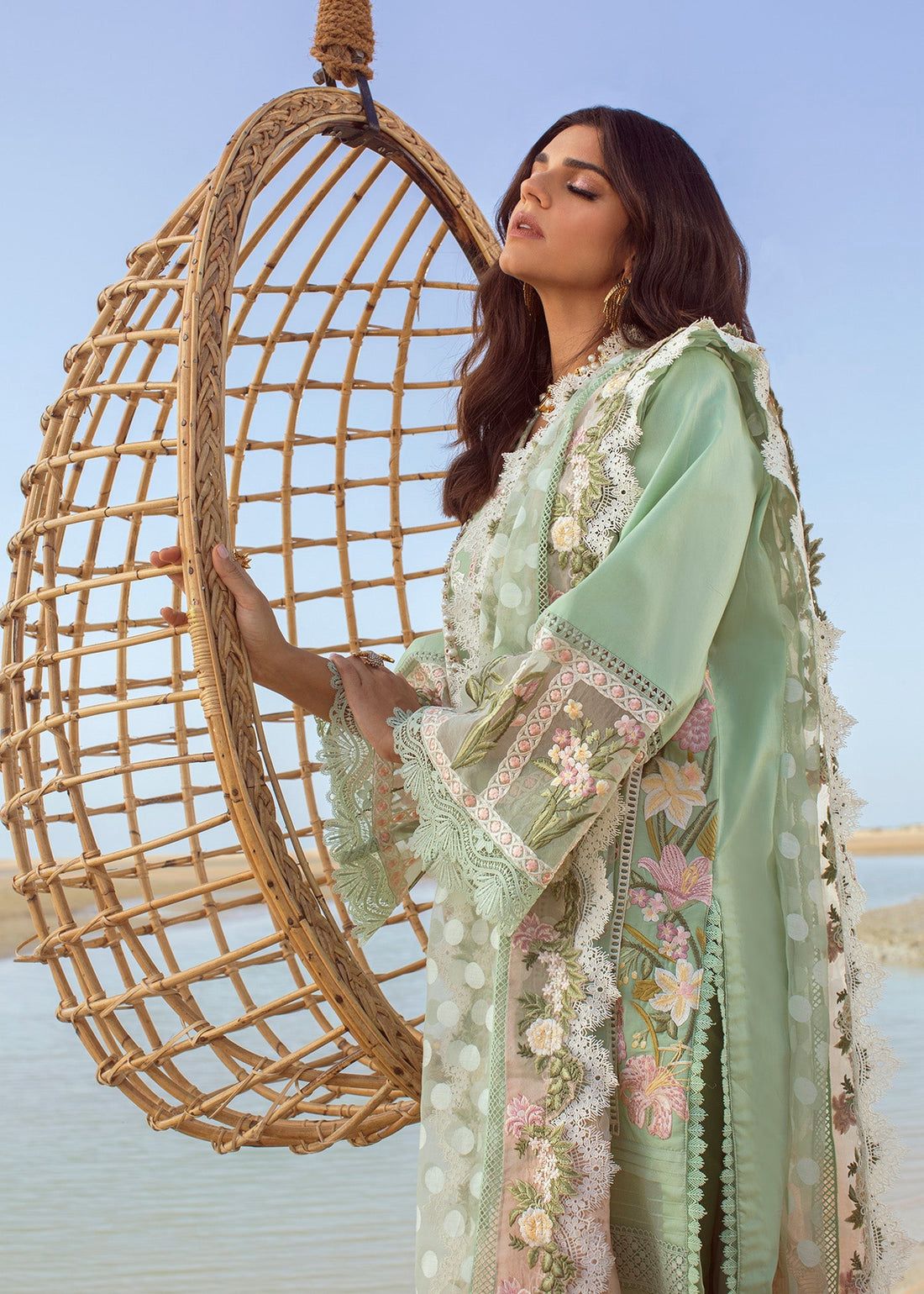 Premium Chikankari Lawn Cotton Suit – 3 Piece MB-NRP-159