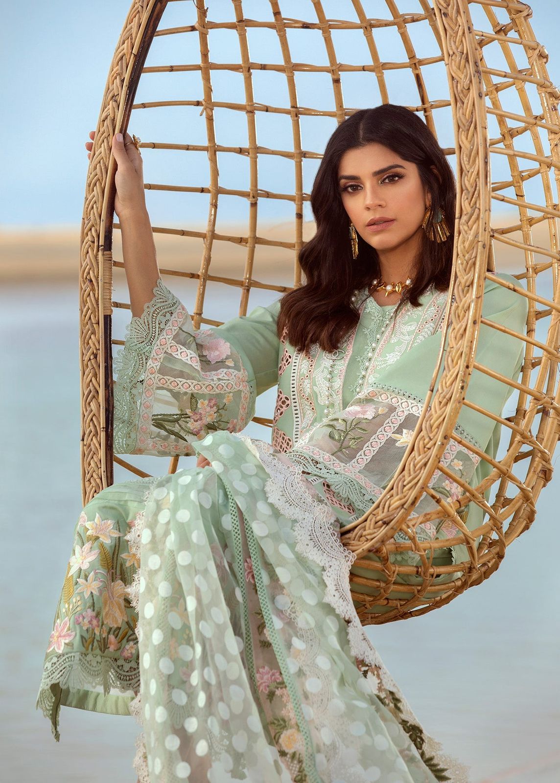 Premium Chikankari Lawn Cotton Suit – 3 Piece MB-NRP-159