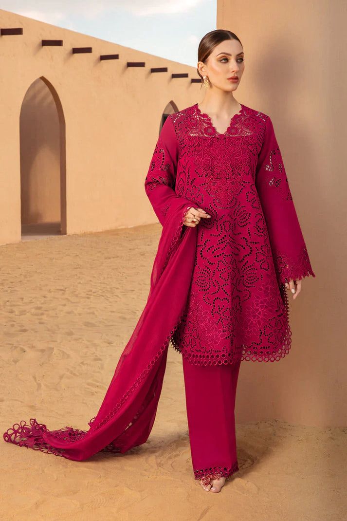 Cotton Chikankari Embroidered Suit – 3 Piece (Khaadi Net Cutwork Embroidered Dupatta) MB-NRP-164