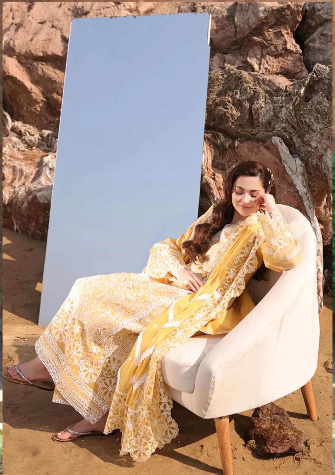 Chikankari Embroidered Lawn Suit – 3 Piece (Khaddi Net Embroidered Dupatta) MB-NRP-166