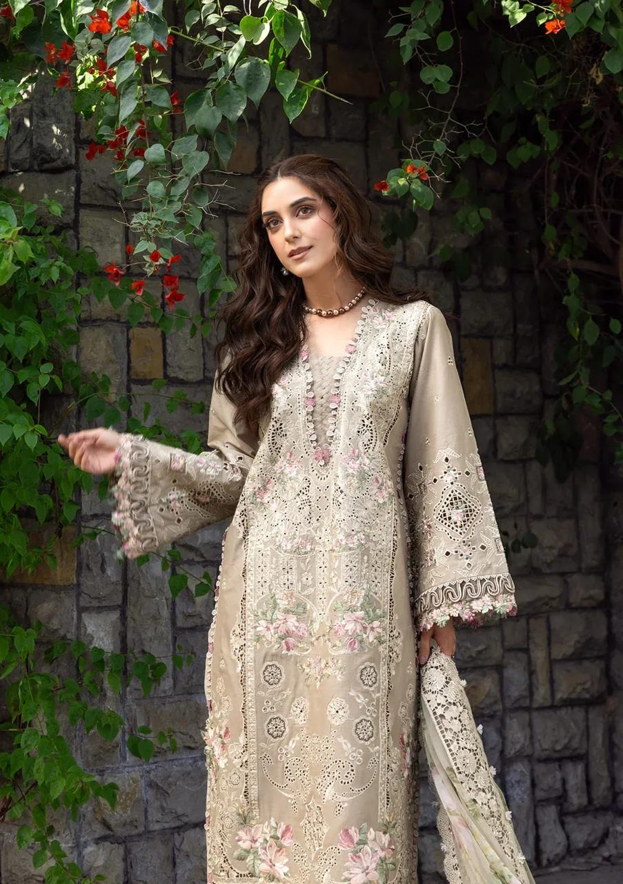 Chikan Embroidered Lawn Suit – 3 Piece (Chiffon Printed Embroidered Dupatta) MB-NRP-167