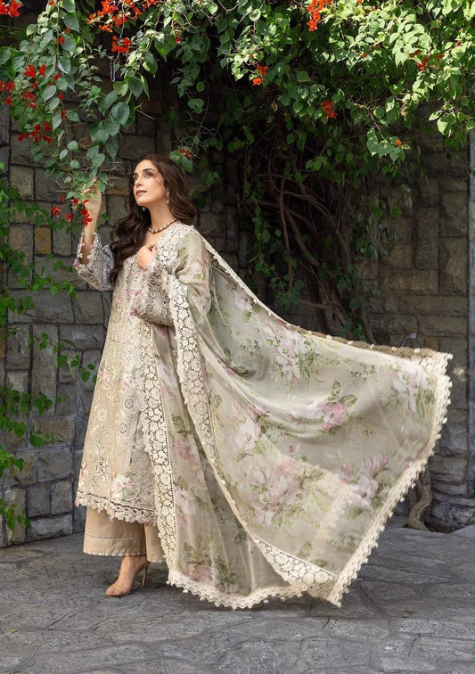Chikan Embroidered Lawn Suit – 3 Piece (Chiffon Printed Embroidered Dupatta) MB-NRP-167