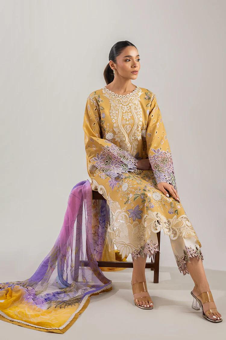 Chikan Embroidered Lawn Suit – 3 Piece (Chiffon Soft Printed Dupatta) MB-NRP-169