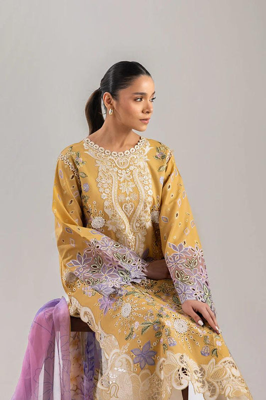 Chikan Embroidered Lawn Suit – 3 Piece (Chiffon Soft Printed Dupatta) MB-NRP-169