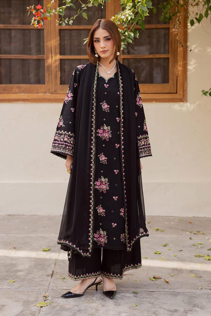 Premium Air-Jet Lawn Embroidered Suit – 3 Piece MB-NRP-158